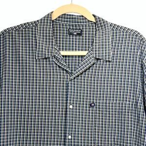 Polo Jeans Co Button Shirt Men XL READ Blue Plaid Ralph Lauren US Flag Vintage